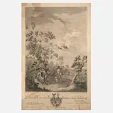 Johann Balzer, Jagdszene nach Norbert Grund, Kupferstich auf Bütten