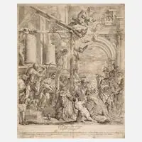 Carlo Sacchi, "Die Anbetung der Könige", Radierung