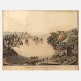 Joseph Steingrübl, Der Rheinfall von Schaffhausen, Lithographie