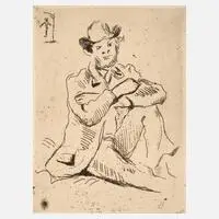 Paul Cézanne, Portrait Armand Guillaumin, Radierung mit leichtem Plattenton auf schwachem Bütten mit Wasserzeichen "Van Gelder Zon