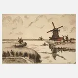 Armand Guillaumin, "Vue prise de Saardam", Farbradierung auf schwachem Bütten