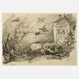 Alfred Kubin, "Frühlingsvision", Tuschelithographie