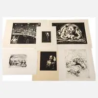 Walther Klemm, Graphikkonvolut, bestehend aus vier Holzschnitten und zwei Radierungen
