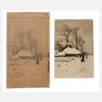 Georg Siehl-Freystett, Zeichnung und Radierung, 1915, Radierung in Dunkelbraun
