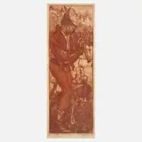 Ignatius Taschner, "Spielmann", 1900, Radierung in Rötel