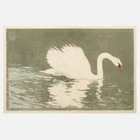 Carl Tiehmann, "Schwan", 1907, Farbholzschnitt