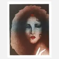 Paul Wunderlich, Frauenportrait, Farblithographie