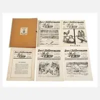 Paul Cassirer, Mappe "Lieder des Bildermanns", kompletter erster Jahrgang (1916) der Zeitschrift "Der Bildermann" bestehend aus 18 Heften mit ca. 85 Originallithographien