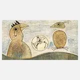 Max Ernst, "Oiseaux Souterrains", Farblithographie auf leichtem Karton