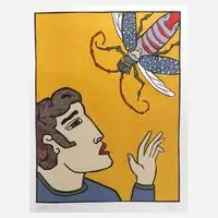Moritz Götze, "Das Insekt", 2000, Farbserigraphie