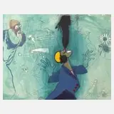 Adi Holzer, "Clownparade", Farbradierung auf Velin