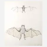 Kiki Smith, "Bat", 1998, Lithographie auf Velin und Transparentpapier