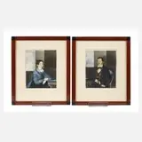Anton Psenner, Paar Portraits, 1845, Aquarell und Deckfarben auf Papier