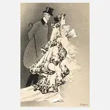 Walther Caspari, Elegantes Paar, Tusche