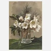 D. E. Compton, "Christrosen", Mischtechnik auf leichtem Karton