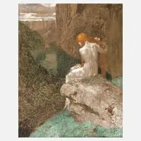Alexander Rothaug, "Bergfrühling", Mischtechnik