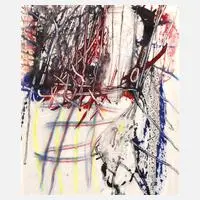 Armin Saub, "Strandsteher 1", 1988, Mischtechnik