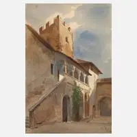 Woldemar Rau, "St. Paul", Aquarell über Bleistiftvorzeichnung