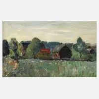 Fredo Bley, "Dorfrand in Altensalz", Öl auf Platte
