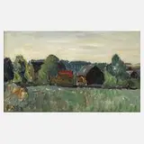 Fredo Bley, "Dorfrand in Altensalz", Öl auf Platte
