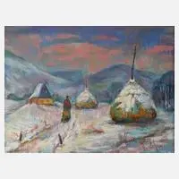 Werner Hitzer, Winterabend, Pastell