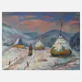 Werner Hitzer, Winterabend, Pastell