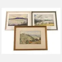 H. Hofmann, Drei Aquarelle, Aquarelle über Bleistiftvorzeichnung