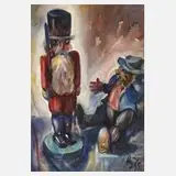Alfred Hofmann-Stollberg, Weihnachtsstillleben, Aquarell