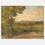 Walter Löhner, Blick auf Mylau, Öl auf festen Karton