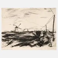 Hans Theo Richter, "... bei Westerland auf Sylt", Kaltnadelradierung mit leichtem Plattenton auf Velin