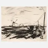 Hans Theo Richter, "... bei Westerland auf Sylt", Kaltnadelradierung mit leichtem Plattenton auf Velin