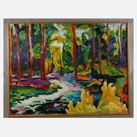 T. M. Rotschönberg, Sommerlicher Waldweg, Öl auf Hartfaserplatte