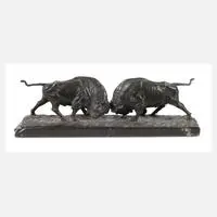 Franz Iffland, kämpfende Bisons, Bronze