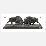 Franz Iffland, kämpfende Bisons, Bronze