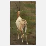 Albert Heinrich Brendel, Säbelantilope, Öl auf Leinwand und auf Holztafel kaschiert