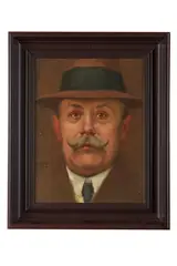 Z rodiny Ursíny (Muž v klobúku) by Milan Thomka Mitrovský, 1927, Olej na kartóne, sold Jun 2022