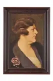 Milan Thomka Mitrovský, Z rodiny Ursíny (Dáma s ružou z profilu), 1926, Olej na kartóne