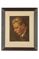 Z rodiny Ursíny (Mladý muž s blond vlasmi) by Milan Thomka Mitrovský, 1929, Olej na kartóne, sold Jun 2022