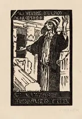 František Bílek, Exlibris pre Alfréda Piffla, Okolo 1935, Drevorez na papieri