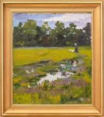 Emil Papp, Letná krajina, 1913, Olej na plátne