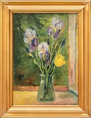 Irisy by Mária Spoločníková, Okolo 1960, Olej na plátne, sold May 2022
