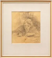 Andor Borúth, Píšuca, 1949, Uhlík na papieri