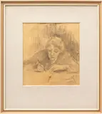 Andor Borúth, Píšuca, 1949, Uhlík na papieri