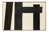 Rudolf Uher, Kompozícia v čiernej a bielej farbe, Okolo 1966, Nitrolak na preglejke