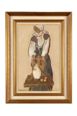 Miloš Alexander Bazovský, Liptovská žena, 1933, Pastel na kartóne