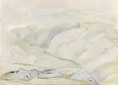 Peter Bartoš, Ružová krajina, Okolo 1985, Tempera na papieri (obojstranne maľované)