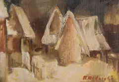 Mária Medvecká, Zima, Okolo 1970, Olej na plátne