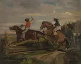 Alfred Steinacker, Na koni, Okolo 1890, Olej na plátne