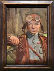 Max Schurmann, Generál Štefánik ako letec, 1922, Olej na plátne