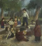 Ladislav Čemický, Detská hra, 1955, Olej na dreve